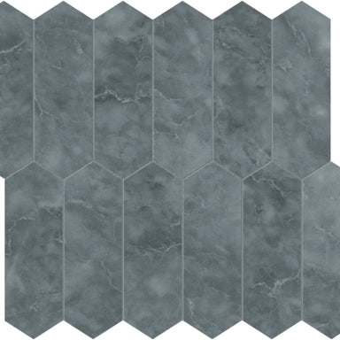 Aqua Intenso in Picket Mosaic Brushed Natural Stone