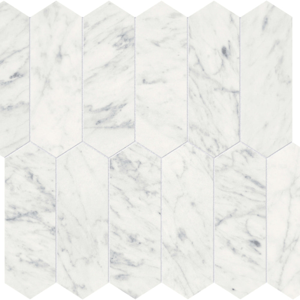 Eterna Bianco in Picket Mosaic 2x6 Honed Natural Stone