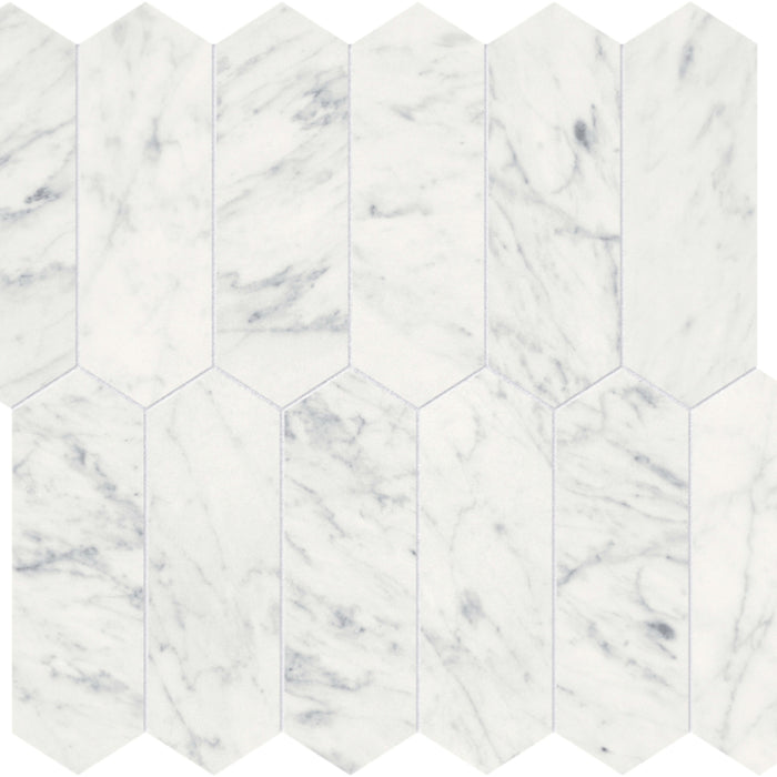 Eterna Bianco in Picket Mosaic 2x6 Honed Natural Stone