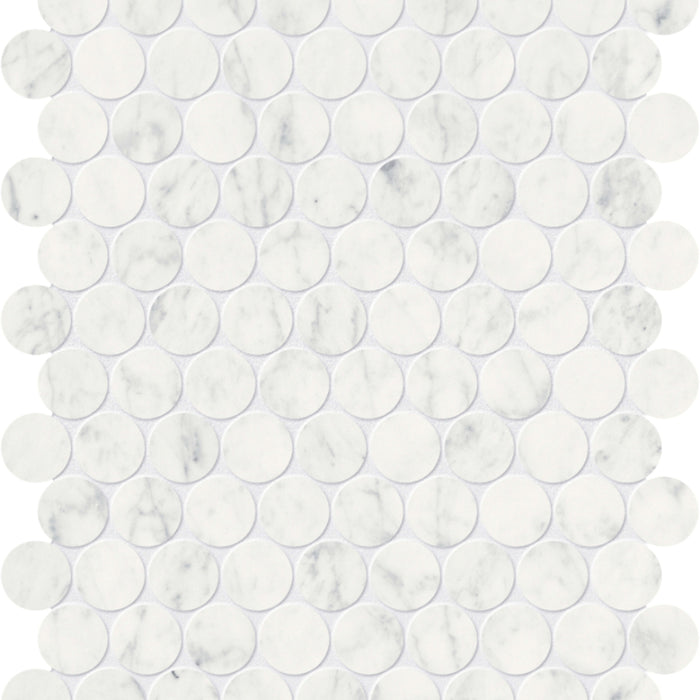 Eterna Bianco in Penny Round Mosaic Polished Natural Stone