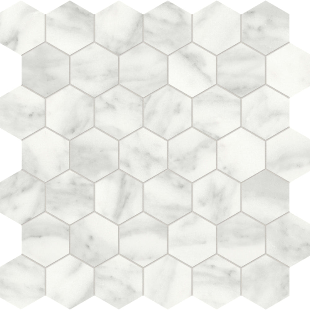 Cromo Bianco in Hexagon Mosaic Honed Natural Stone