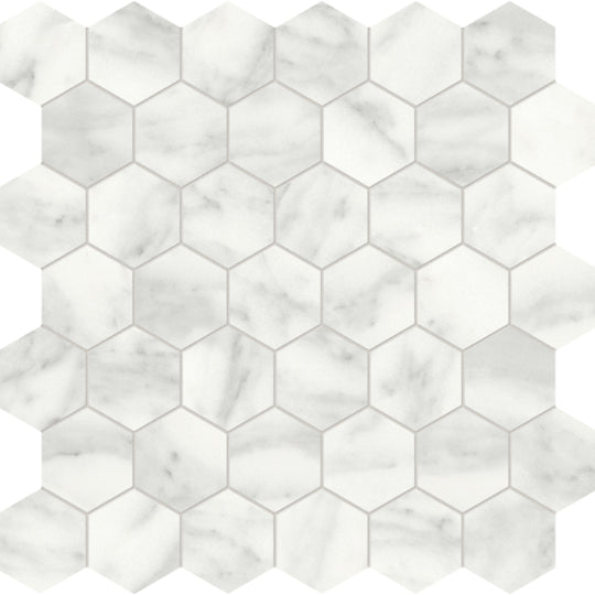 Cromo Bianco in Hexagon Mosaic Honed