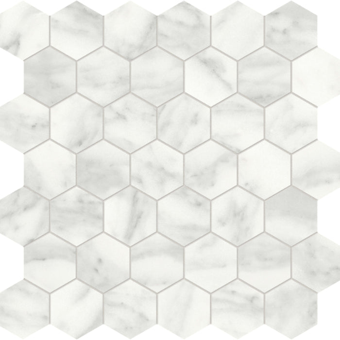 Cromo Bianco in Hexagon Mosaic Honed Natural Stone