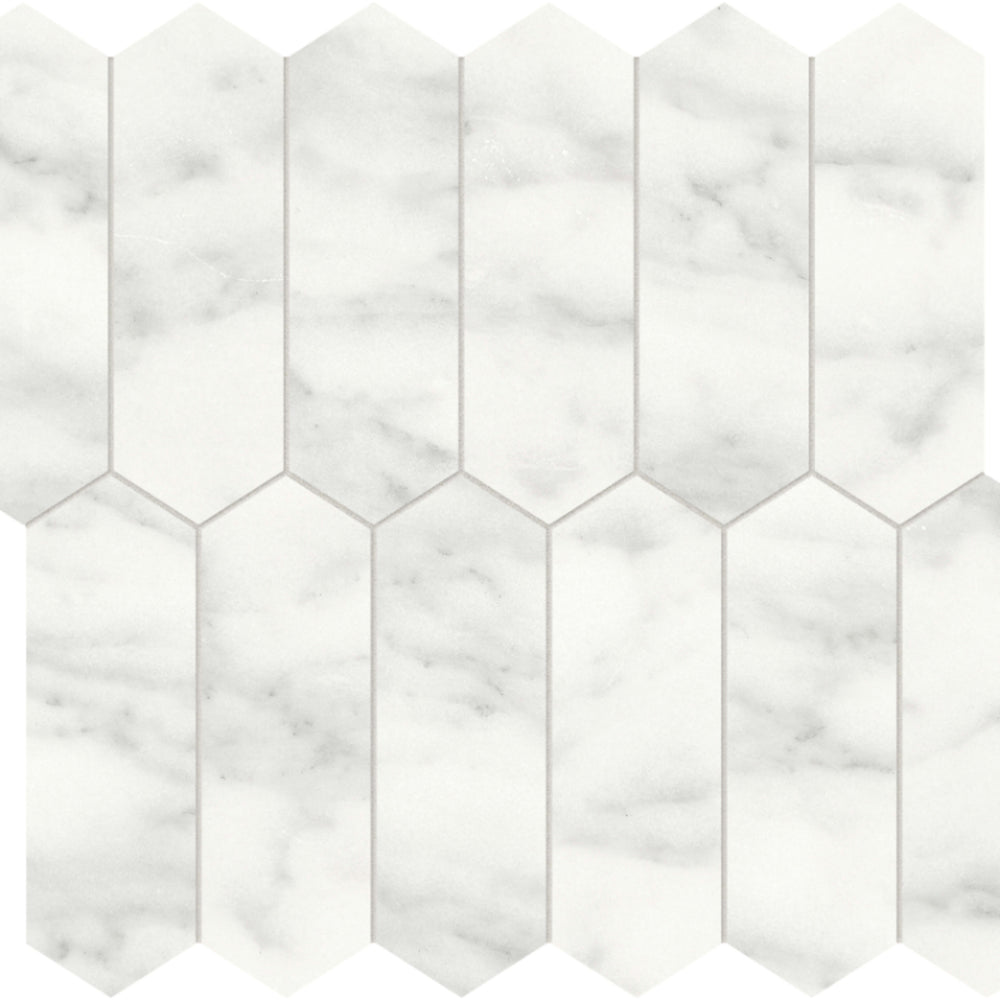 Cromo Bianco in Picket Mosaic Honed Natural Stone