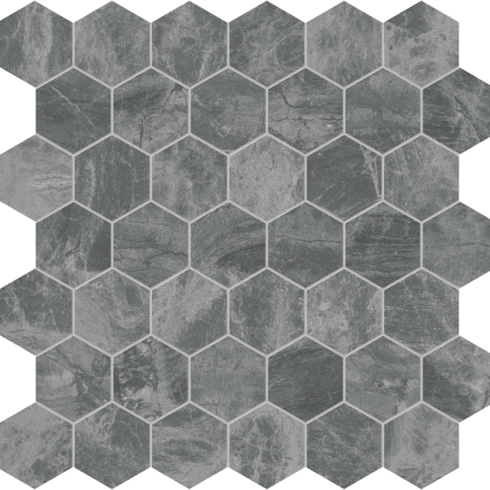 Gemma Mystique in Hexagon Mosaic Brushed Natural Stone