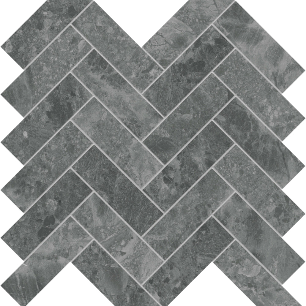 Gemma Mystique in Herringbone Mosaic Brushed Natural Stone