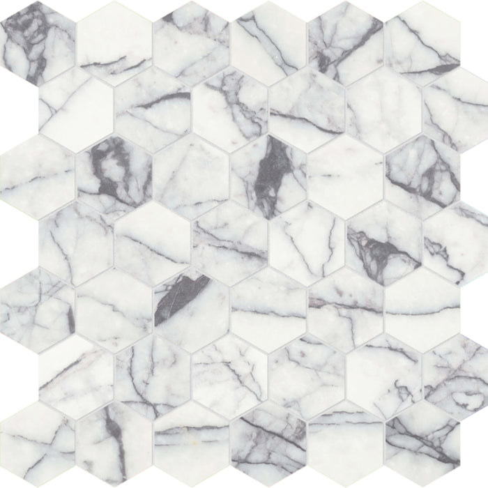 Lilac Volta in Hexagon Mosaic Honed Natural Stone