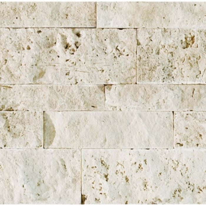 Ivory Travertine in Split Face Cambria Strips Natural Stone