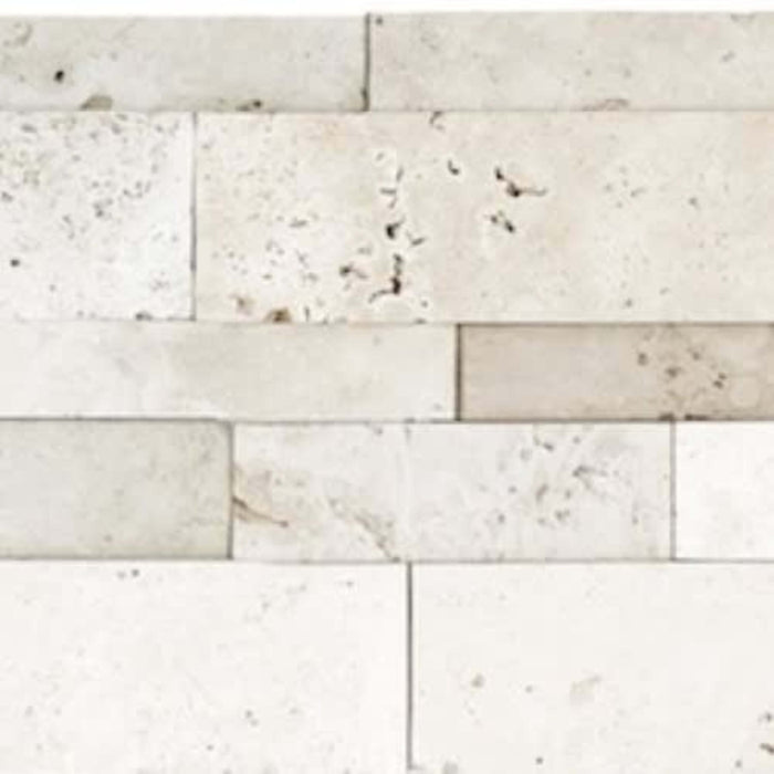 Ivory Travertine in Honed Cubics Cambria Strips Natural Stone