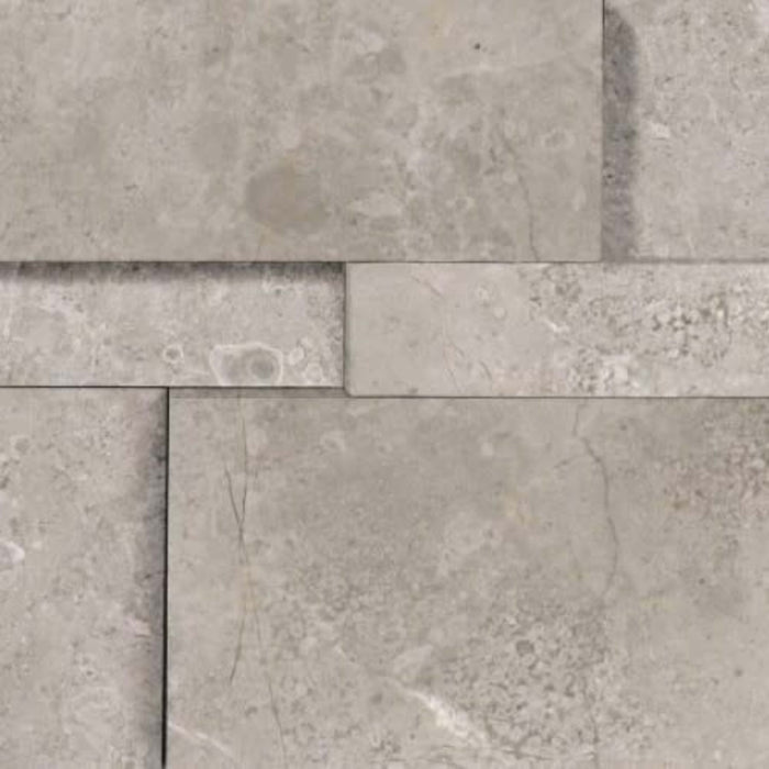 Ritz Gray in Honed Cubics 6x24 Wall Panels Natural Stone