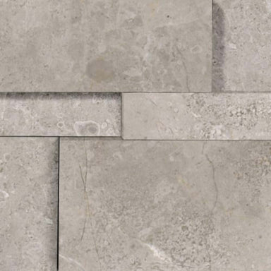 Splitface & Cubics in Ritz Gray 6x24 Cubic Wall Panels Honed Natural Stone