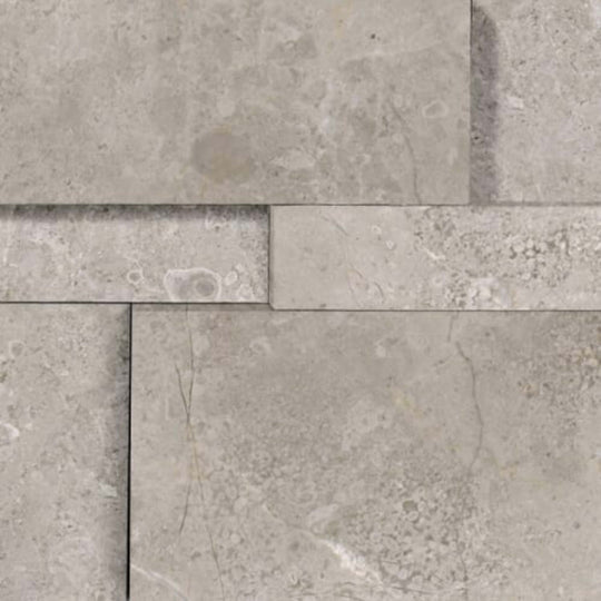 Splitface & Cubics in Ritz Gray 6x24 Cubic Wall Panels Honed