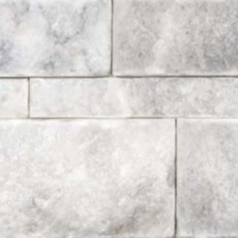 Splitface & Cubics in Bianco Venatino 6x24 Split Face Wall Panels Natural Stone