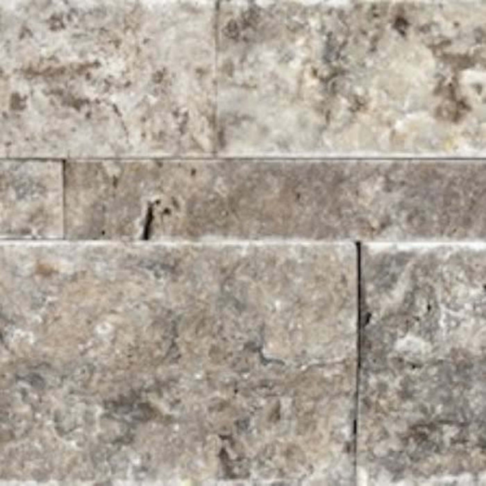 Splitface & Cubics in Silver Ash Veincut 6x24 Split Face Wall Panels Natural Stone