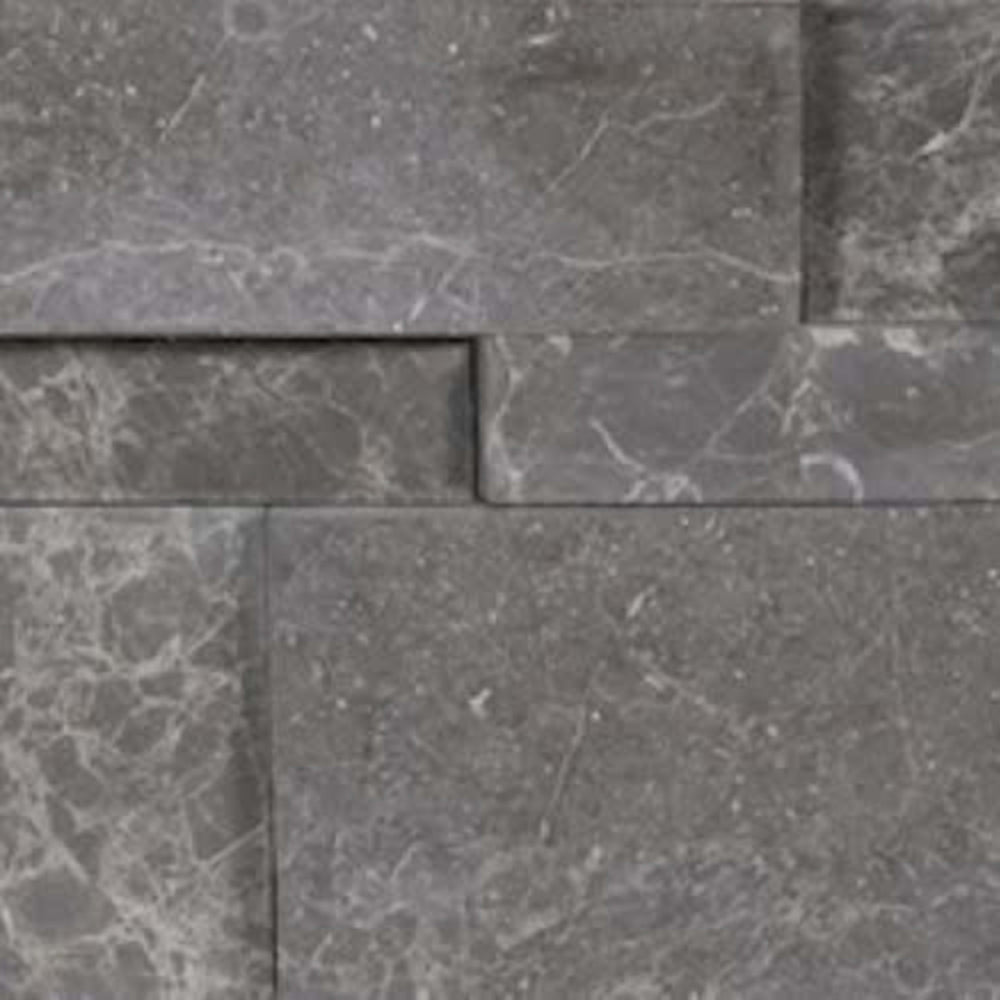 Splitface & Cubics in Stark Carbon 6x24 Cubic Wall Panels Polished Natural Stone