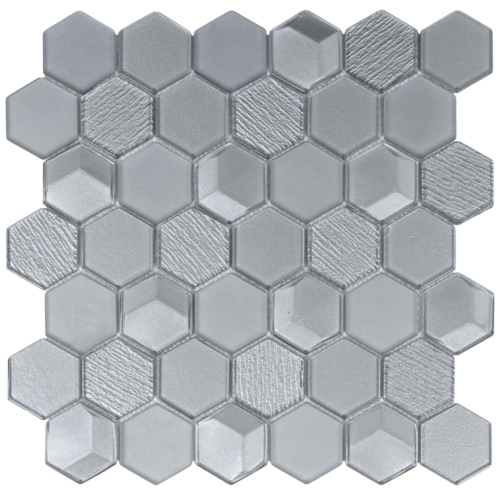 Monet Magic in Foggy Hex Glass Tile