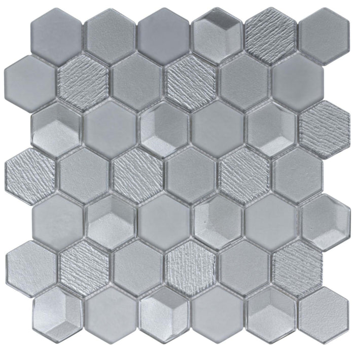 Monet Magic in Foggy Hex Glass Tile