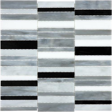 Baroque in Arabescato - Stacked Glass Tile