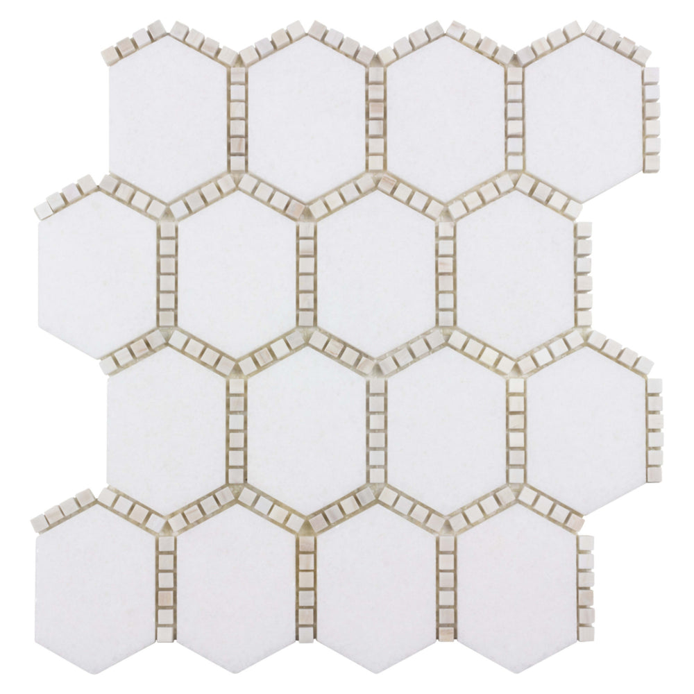 The Finish Line in Jeweled Hex Pale Beige Natural Stone