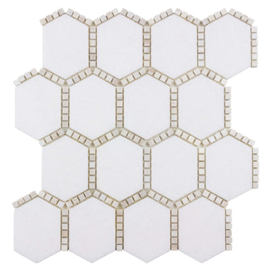 The Finish Line in Jeweled Hex Pale Beige Natural Stone