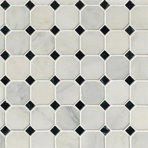 Arabescato Carrara in Arabescato Carrara - Black White Octagon