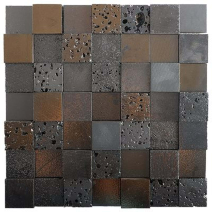 Art Lava in Blocks 3d Metallic Iron Natural Stone