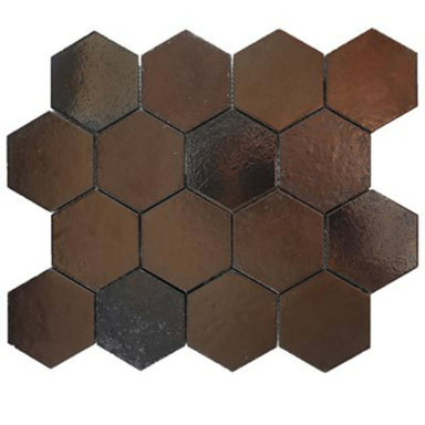 Art Lava in Hexagon Metallic Bronze Natural Stone