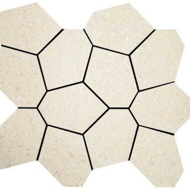 Alaska in Bone Mosaic 13"x15" Polygon Tile