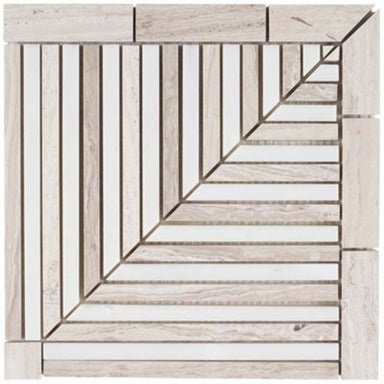 Avant Garde in Linear Corner Piece Asian Statuary  Wooden Beige Natural Stone