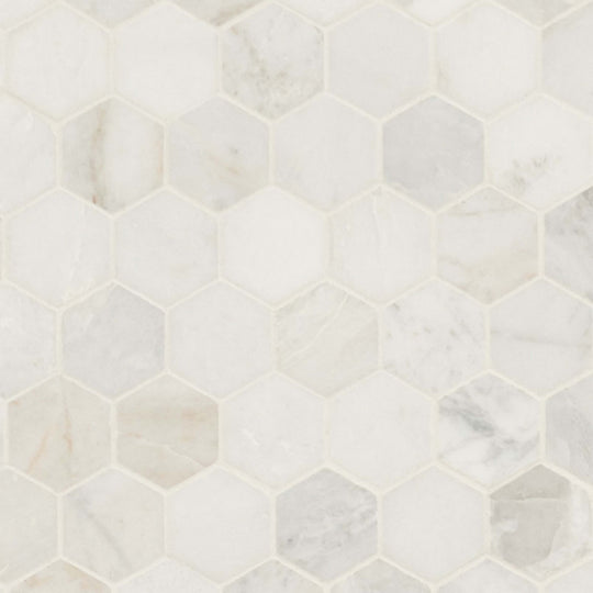 Arabescato Venato White in Arabescato Venato White 2" Hexagon Honed