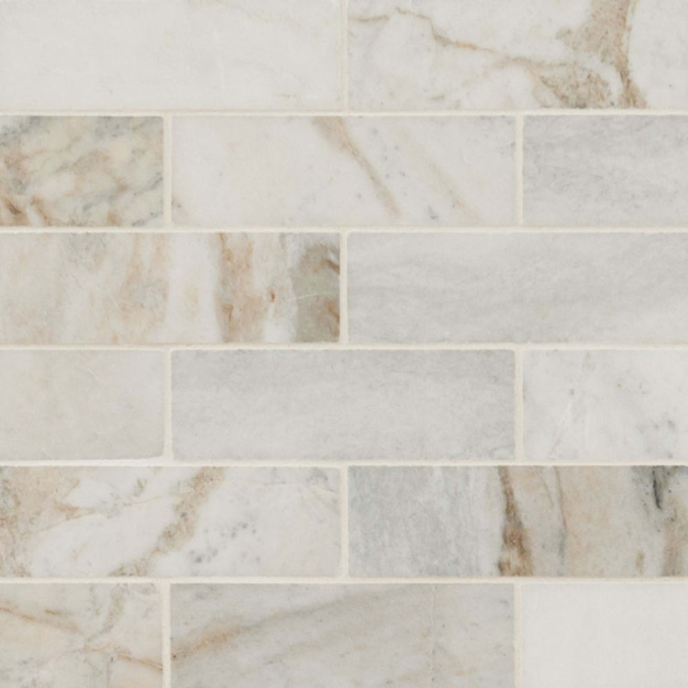 Arabescato Venato White in Arabescato Venato White Tile 2x6 Natural Stone