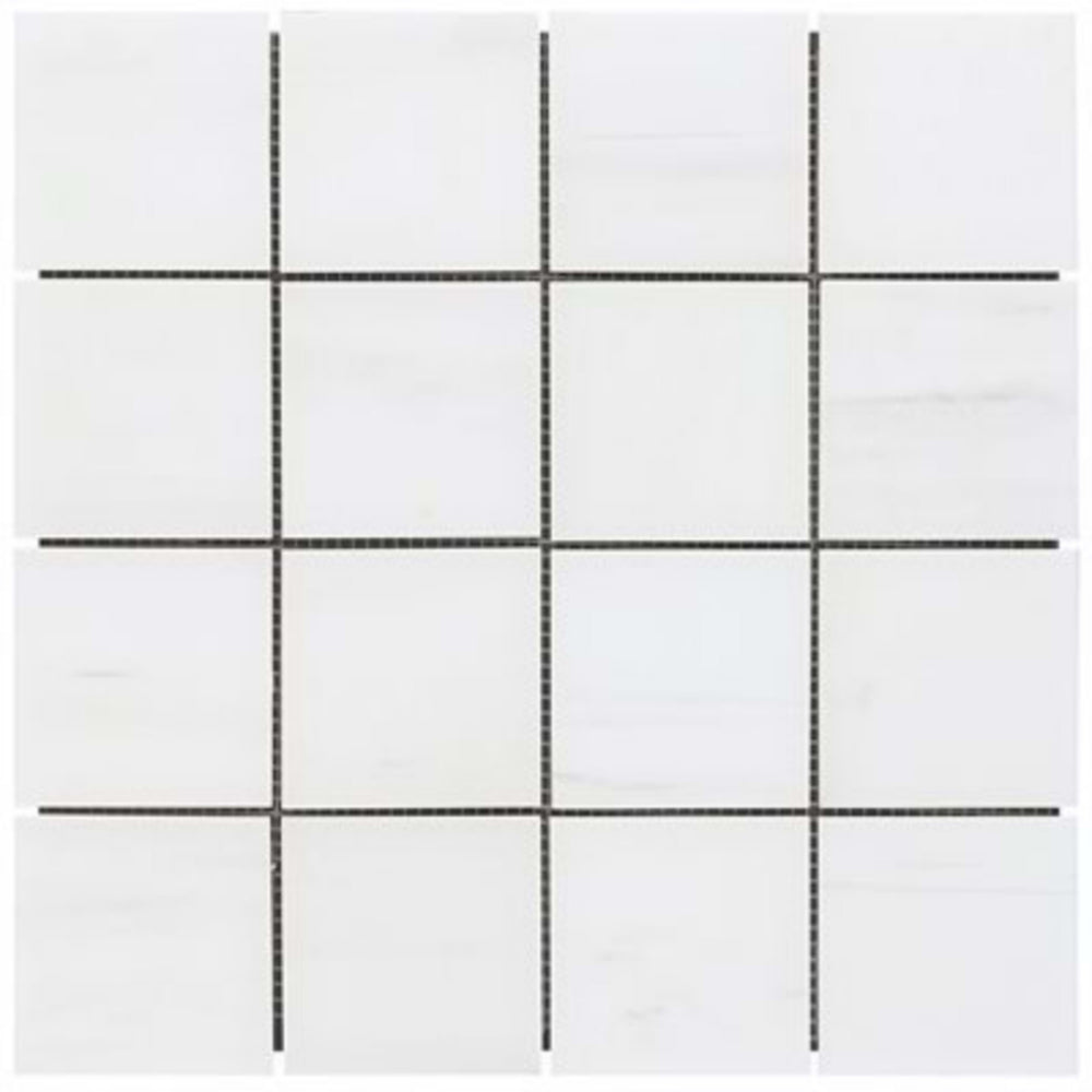 Bianco Dolomite in Premium 3'' Square Honed Natural Stone