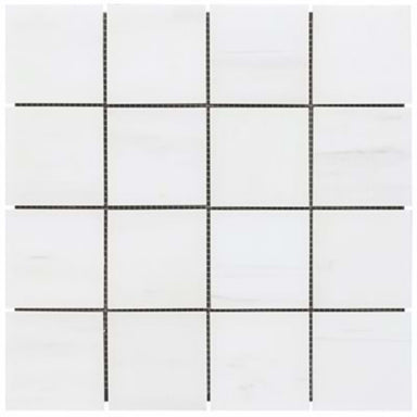 Bianco Dolomite in Premium 3'' Square Honed Natural Stone