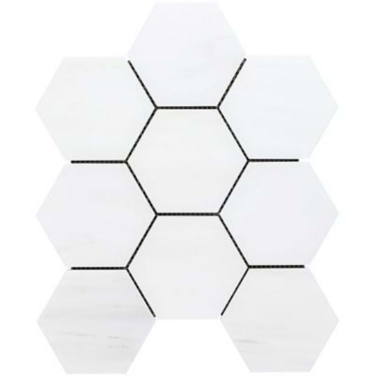 Bianco Dolomite in Premium 4'' Hexagon Polished