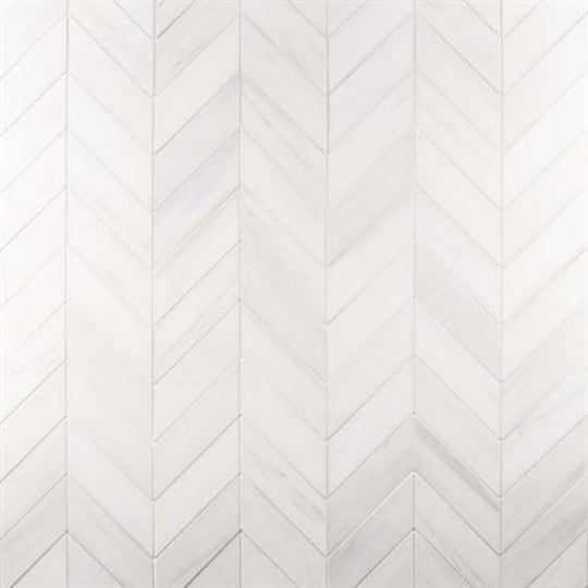 Bianco Dolomite in Premium 3x12 Chevron Honed