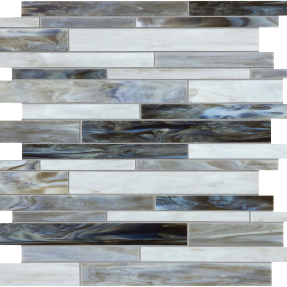 Baroque in Alabastro Random Strip Mosaic Glass Tile