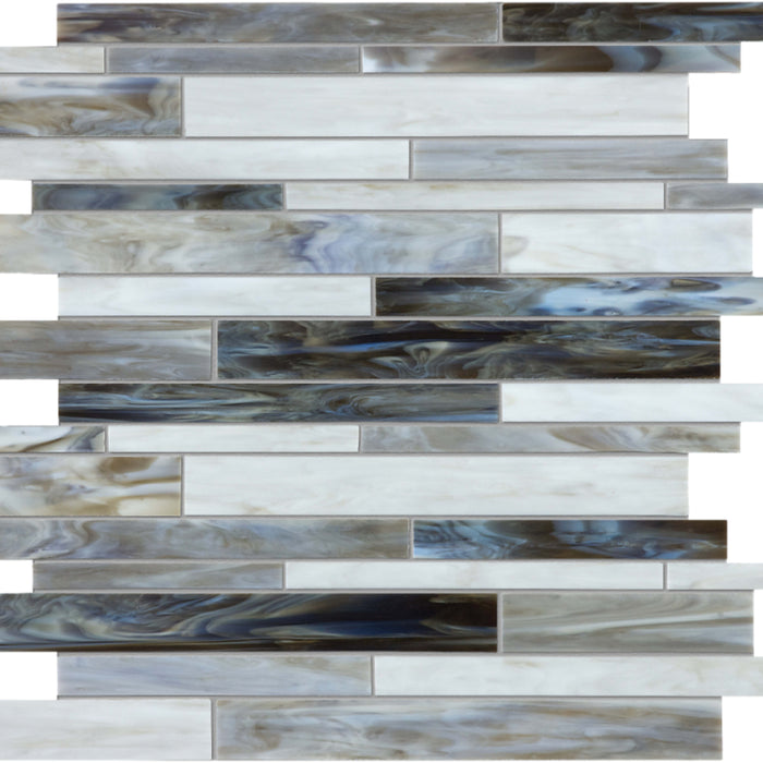 Baroque in Alabastro Random Strip Mosaic Glass Tile