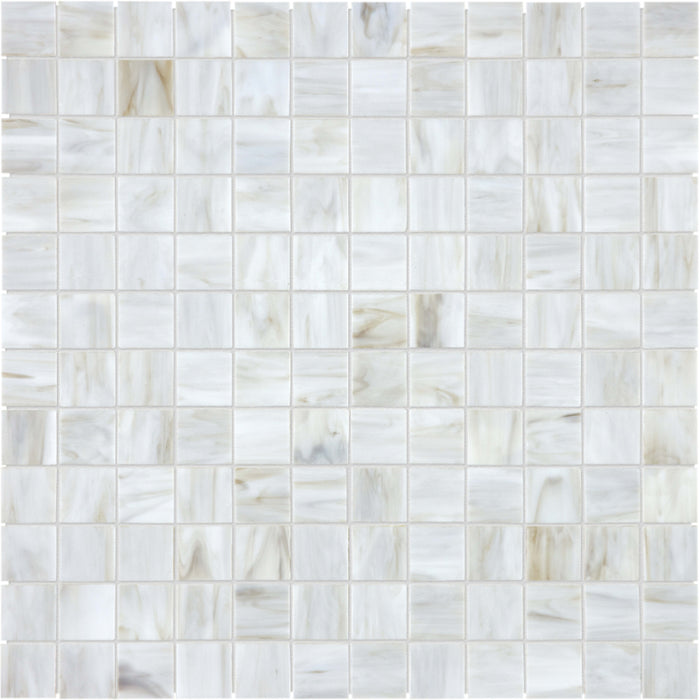 Baroque in Calacatta 1x1 Mosaic Glass Tile