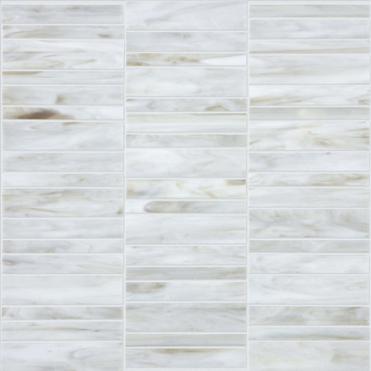 Baroque in Calacatta Random Stacked Mosaic