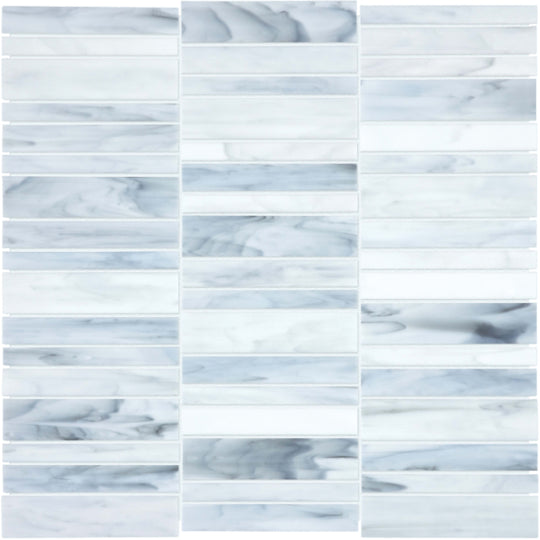 Baroque in Carrara Random Stacked Mosaic