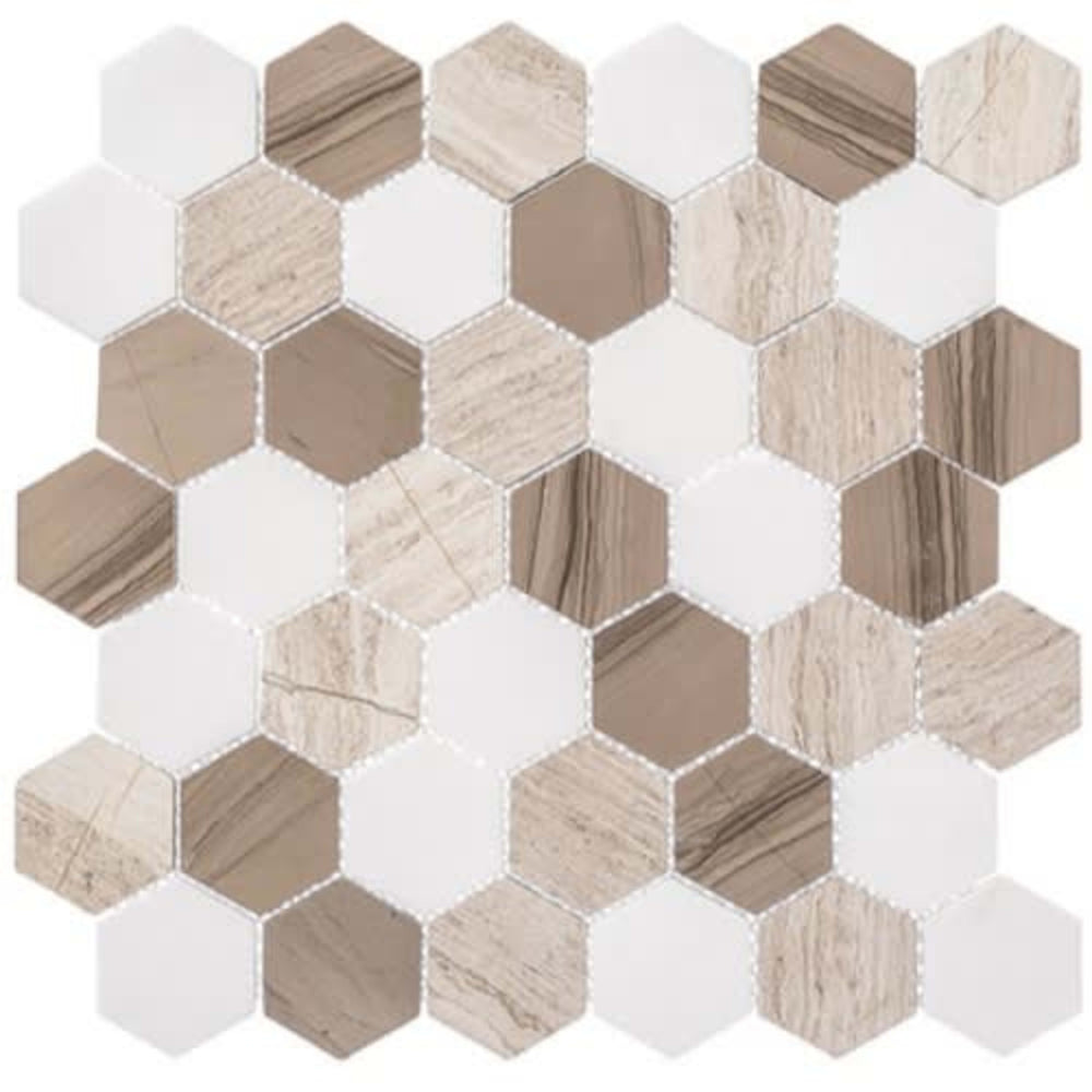 Colonial in Bay Colony 2" Hex Natural Stone