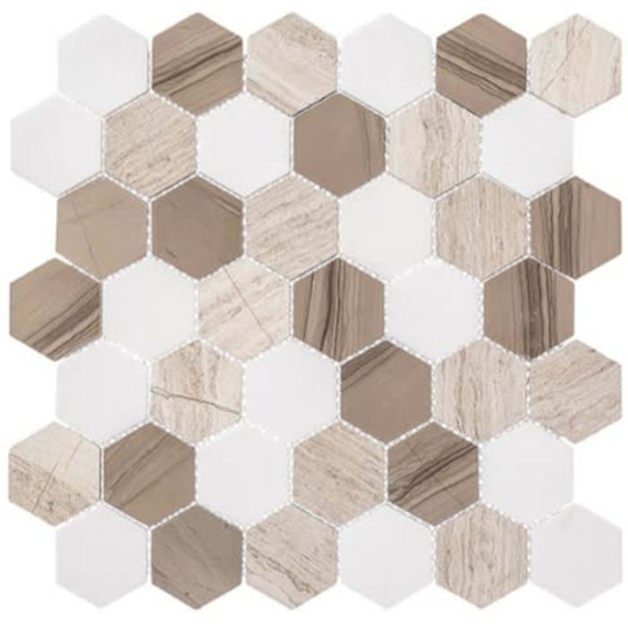 Colonial in Bay Colony 2" Hex Natural Stone