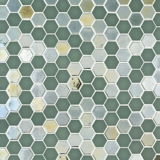 Brill Hexagon Mosaic in Olive