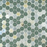 Brill Hexagon Mosaic in Olive Glass Tile