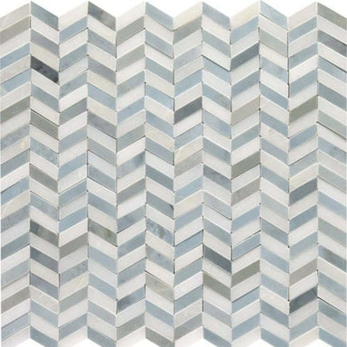 Candora in White & Blu Bln Chevron Natural Stone