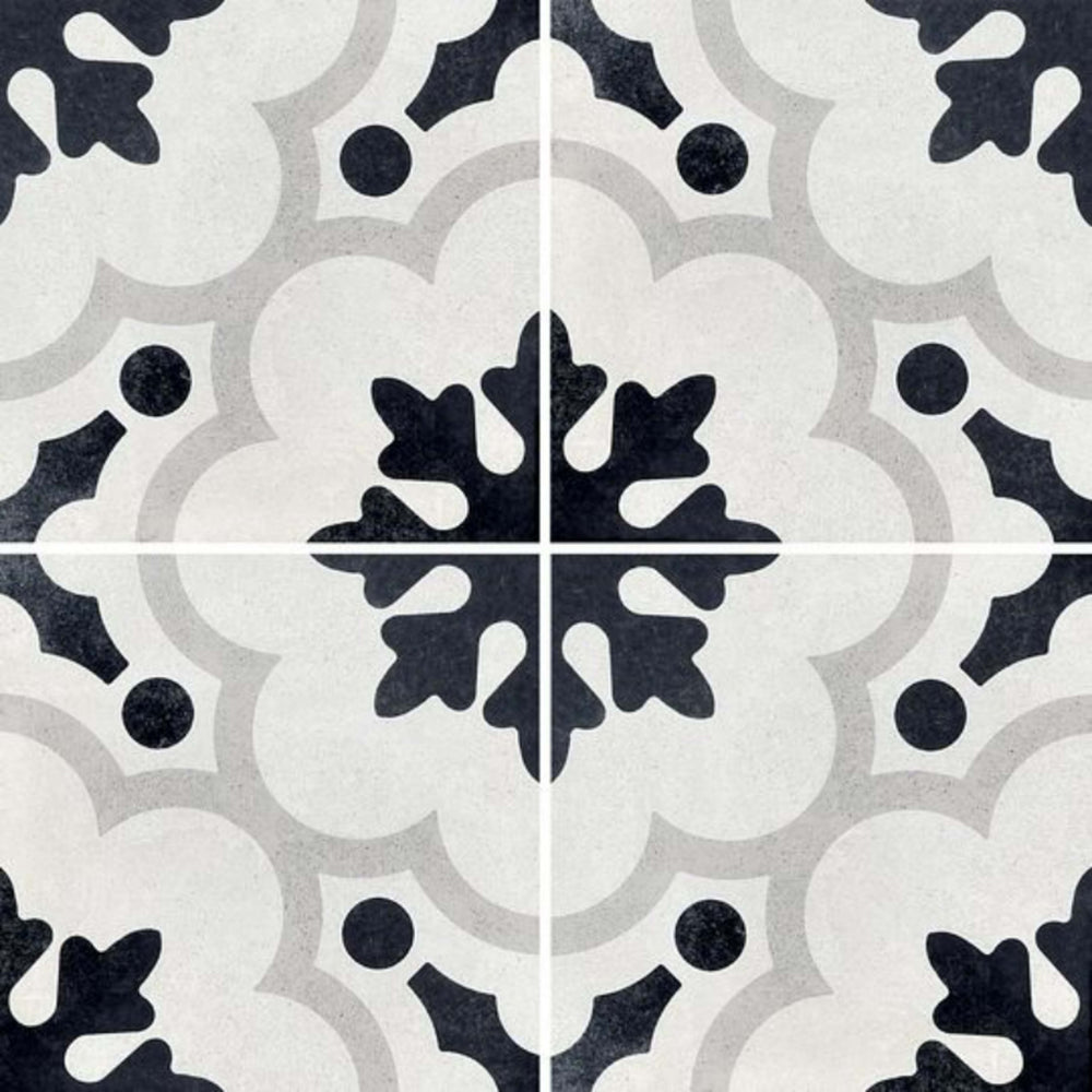 Cementine Black and White in B&W 2 Tile