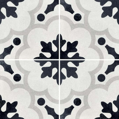 Cementine Black and White in B&W 2 Tile