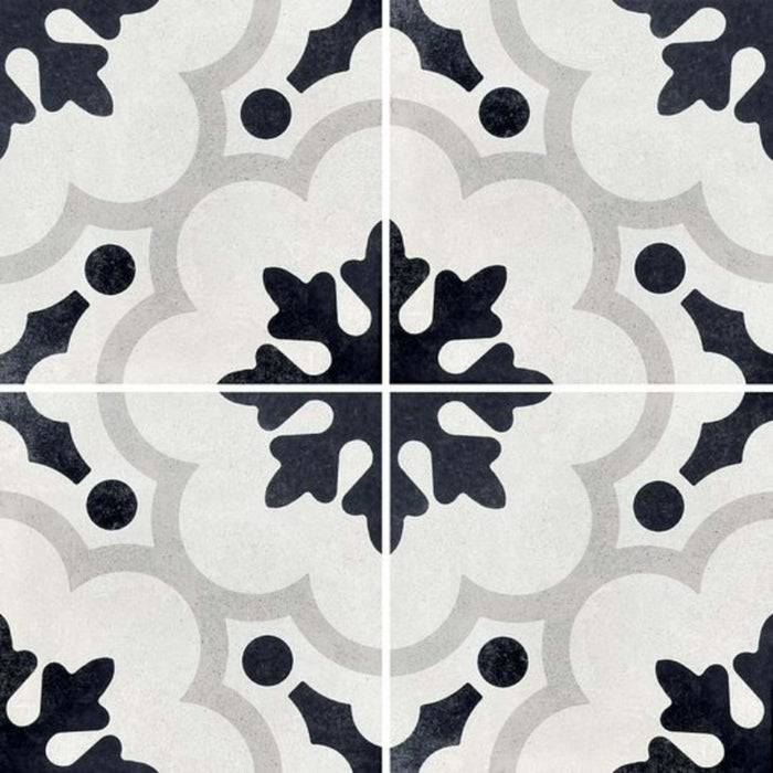 Cementine Black and White in B&W 2 Tile