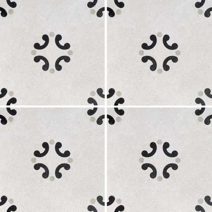 Cementine Black and White in B&W 3 Tile