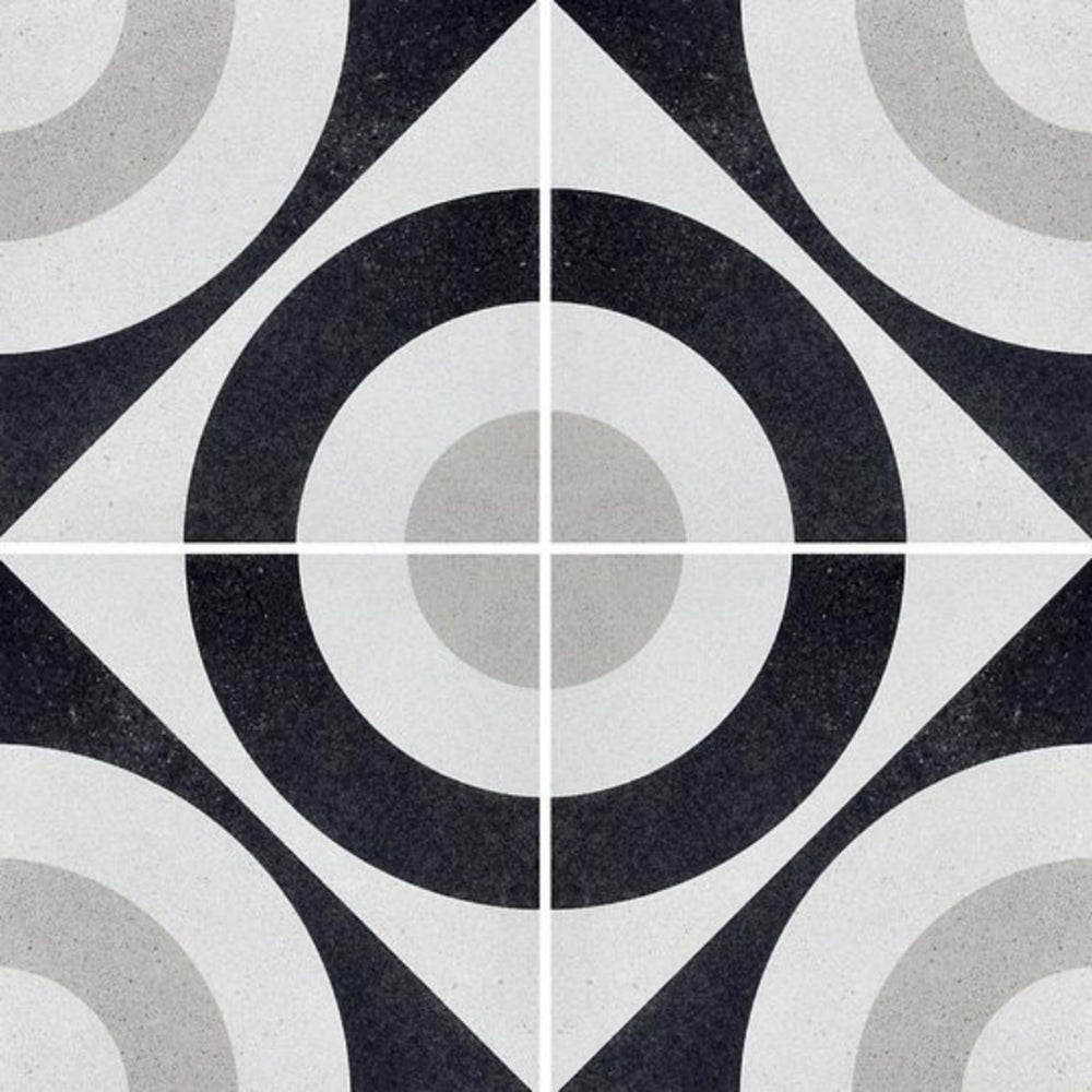 Cementine Black and White in B&W 5 Tile